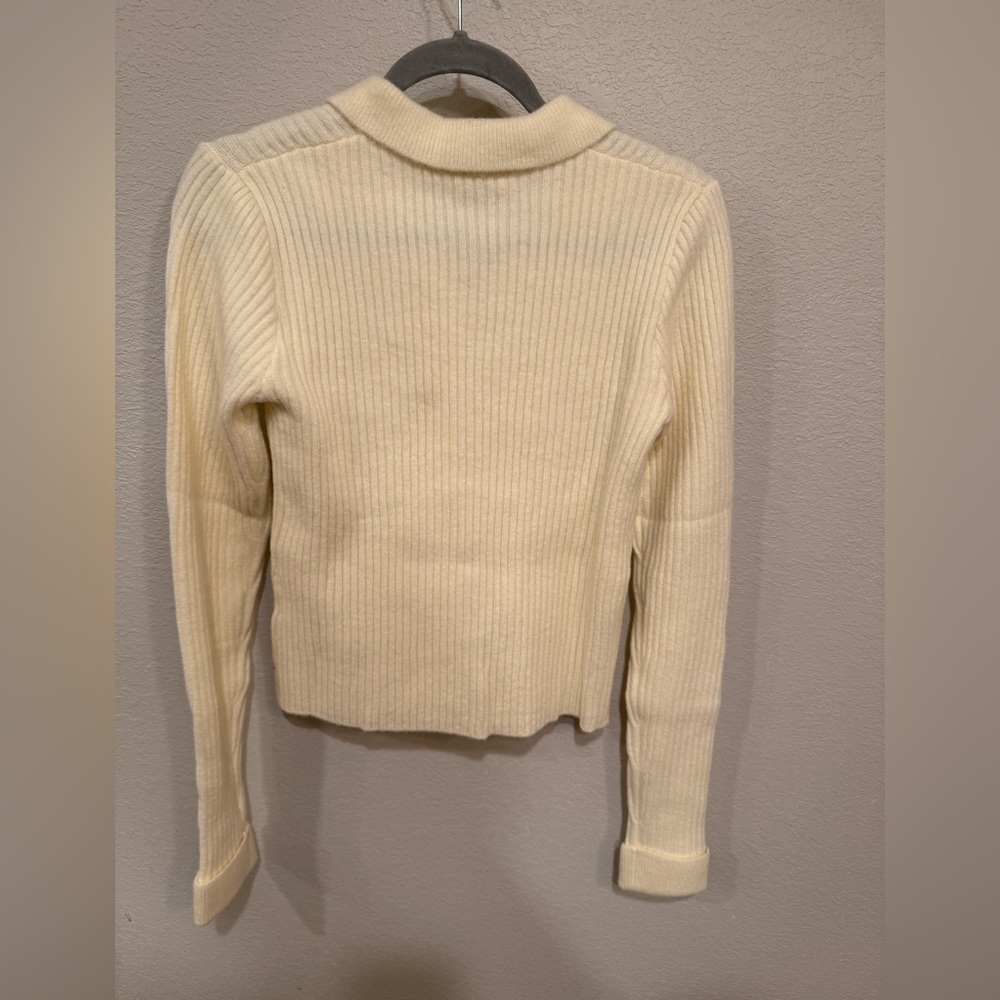 Meshki Cream Ribbed Cardigan - Picture 3 of 6